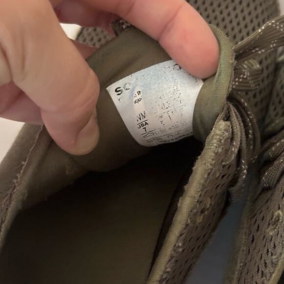 Sorel Out and About Hiking Tennis Shoes Olive Sage Green Suede Womens Size 7 - Picture 6 of 9